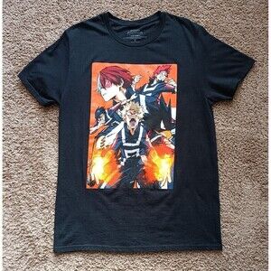 My Hero Academia T-Shirt Men's Medium Black Graphic Print Short Sleeve